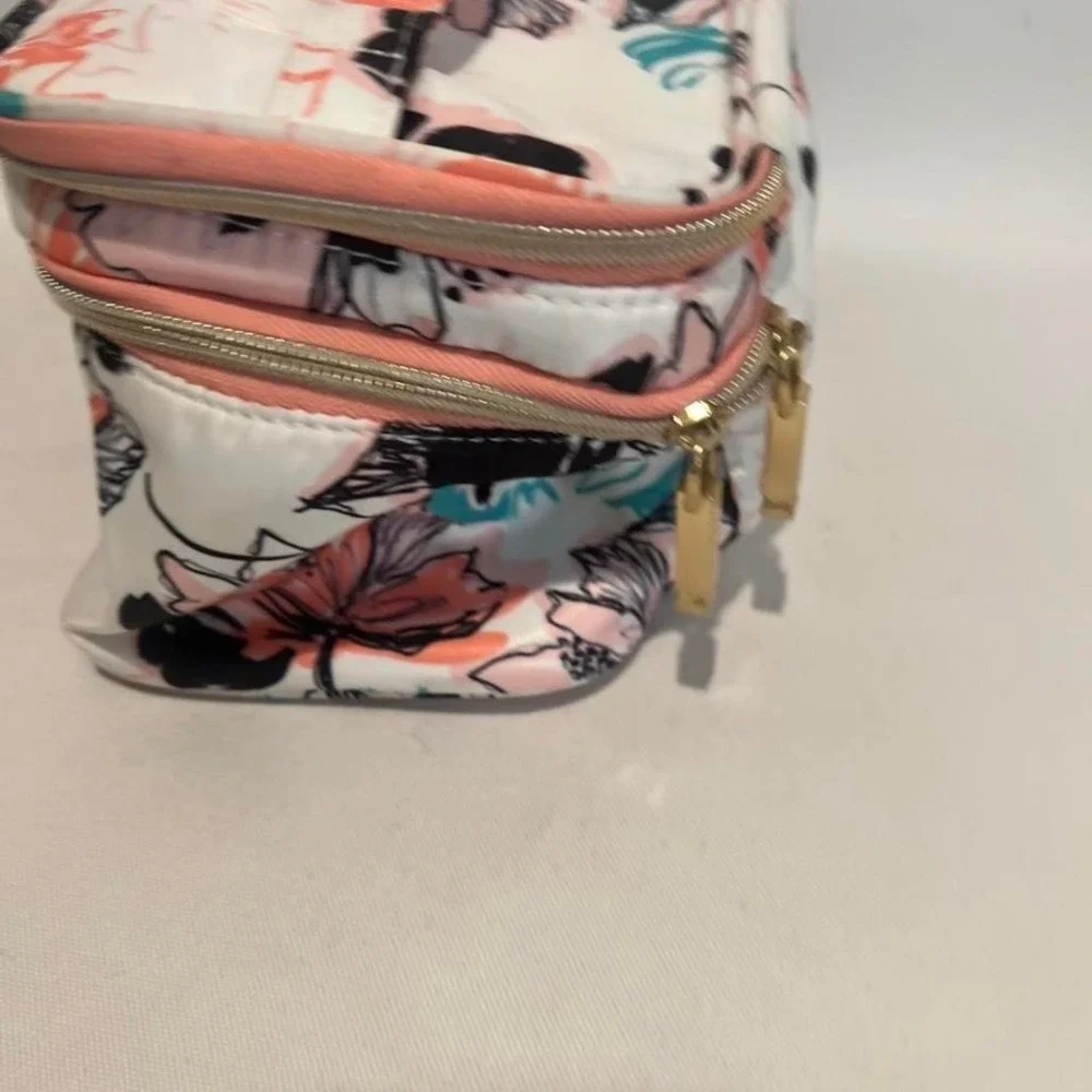 Kestrell Black Pink Floral Multicolored Nylon Toiletry & Makeup Travel Bag